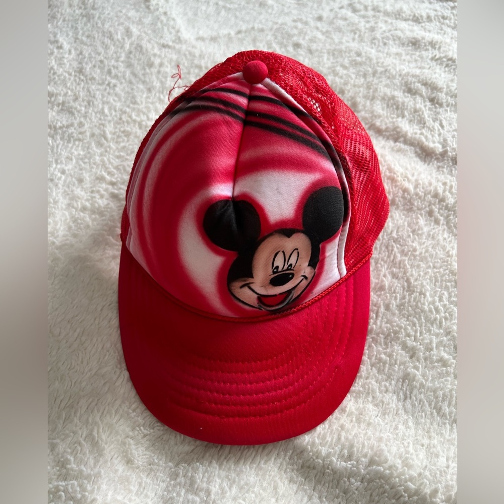 Vintage Mickey Mouse Air Brushed SnapBack Baseball Hat